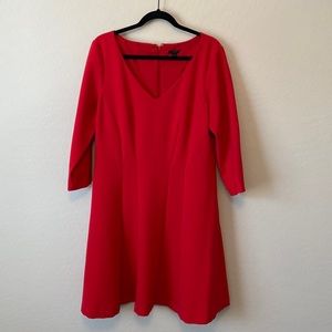 Ann Taylor Long Sleeve Red Dress Size 14
